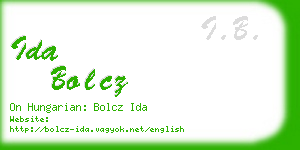 ida bolcz business card